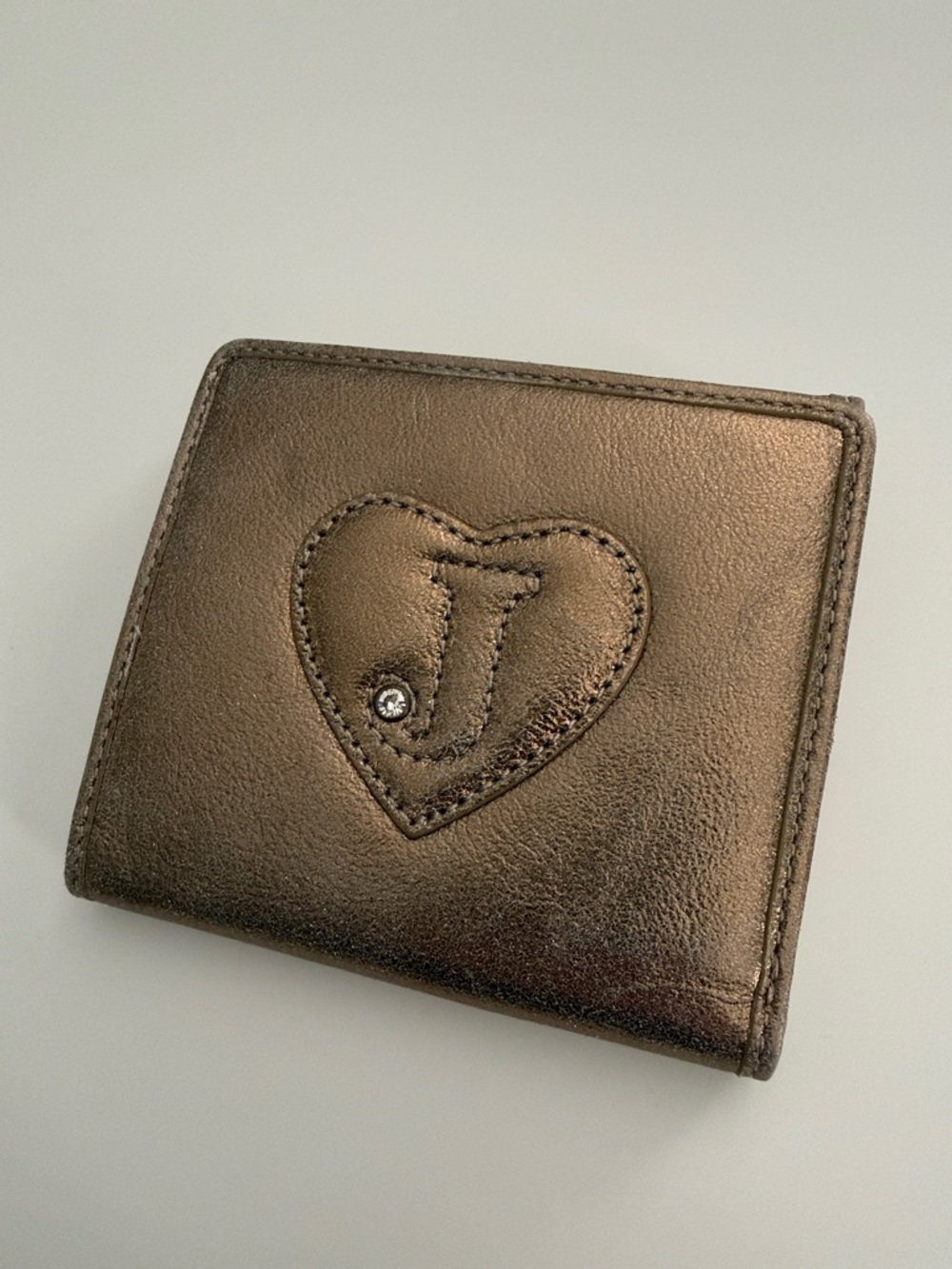 Juicy Couture - Metallic Bronze Heart Wallet with Embossed 'J'